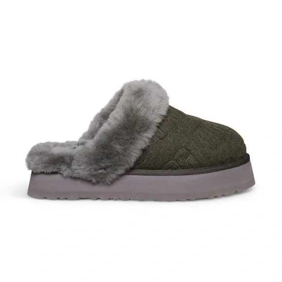 NWOT Ugg Disquette Felted Women Slippers Suede Forest Night - Picture 2 of 7